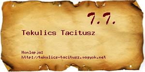 Tekulics Tacitusz névjegykártya